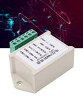 Voltage To PWM Converter For 0 To 5V Or 0 To 10V Inputs, Converts To 0 To 100 Percent PWM Output For Smooth Motor Speed Control, Easy AD Interface Conversion Module, shown with green terminal blocks against a digital background.