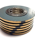 Front view of six spiral-wound gaskets (Inconel 600, flexible graphite) for 1/2 in pipe, #150 class, pack of 6
