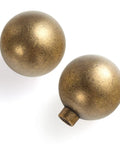 30mm Antique Brass Cabinet Knob Set Of 6 For Dresser Drawer Wardrobe, Vintage Zinc Alloy Pulls, two knobs on white background