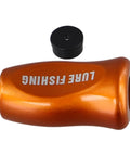 Premium Gold Fishing Reel Knob Grip For Baitcasting Rods Upgrade Your Casting Gear With This Ultra Light ABS Handle Part For Effortless Action And Smooth Performance On Any Water Drop Or Carbon Rocker Setup, orange ABS reel knob and black cap
