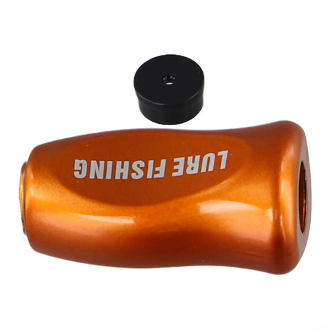 Premium Gold Fishing Reel Knob Grip For Baitcasting Rods Upgrade Your Casting Gear With This Ultra Light ABS Handle Part For Effortless Action And Smooth Performance On Any Water Drop Or Carbon Rocker Setup, orange ABS reel knob and black cap