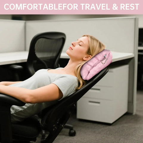 Two In One Travel Blanket And Pillow Ultra Soft And Compact For Airplane Travel With Luggage Strap And Clip Pink 61 By 43 Inches