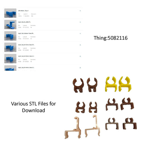 STL files for mounting Double LED Light Bar Kit For 3D Printer Enclosures 5W Each 6000K White Light USB Powered Aluminum Body