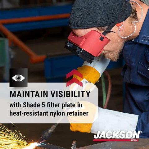 Rad Vintage Welding And Cutting Goggles Featuring Dope Indirect Venting Plus Flip Up Shade Five Plate For Tough Impact Shielding That Plays Well Over Reading Glasses Under Certified Ansi Z87 Rules, worn while welding.