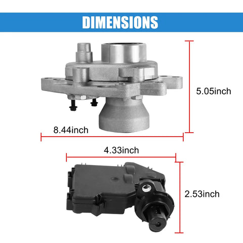 Direct Fit Front 4X4 Differential Axle Actuator Disconnect Housing Replacement For Chevy Trailblazer Envoy Bravada Ascender 9To7X 2002 2009 Includes Shaft Bearing Assembly 12471623 600115, 8.44in dimensions