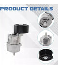 Heavy Duty V Ribbed Belt Kit With Tensioner And Idler Pulley For Hyundai Kia 2.0 And 2.4 Liter L4 Engines, steel pulley details