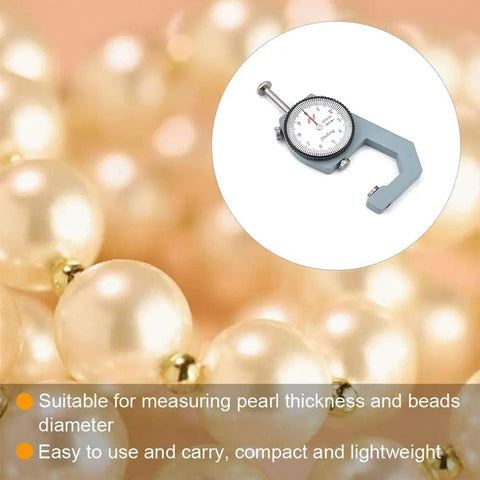 Thickness Gauge 0-20mm With Flat Tip Dial Indicator, 0.1mm Accuracy, Rugged Metal Build, White Dial With Clear Graduations, Handy For DIY Projects, Shop Work, And Metalworking Measurements for pearl and bead thickness