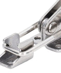 Heavy Duty 304 Stainless Steel Toggle Clamp With Strong Holding Latch Buckle close-up, ideal for welding and electronic assembly.