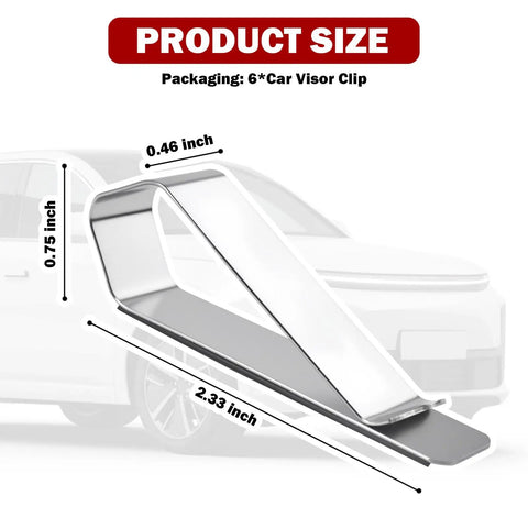 Dimensions of Stainless Steel Car Visor Photo Clip No-Fuss Portable DIY Visor Clips For Car Visors Picture Holder Display