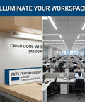 F8T5 Under Cabinet Fluorescent Bulbs 12 Inch 8W Tube Light Cool White 4100K Pack of 6 for office workspace lighting