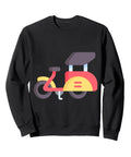 Comfy Dope Pedicab Cycle Rickshaw Bike Taxi Sweatshirt Featuring Driver Artwork And Sweet Ride Vibes in black cotton material.