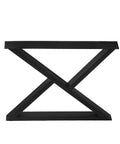 Two Pack Rustic Triangle Table Legs Heavy Duty Metal For Dining Tables And Desks Industrial Modern Black Finish DIY Cast Iron Bench Legs 28 Inch High 35 Inch Wide showing a single leg with black modern design.