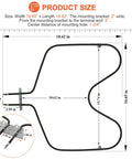 Upgraded 2600W 240V Oven Bake Element Replacement For Whirlpool And Kenmore Ovens, Rock Solid WP308180 Fit dimensions diagram