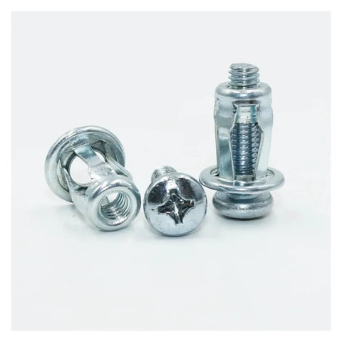 Heavy Duty Hollow Wall Anchors Set With Expansion Screws Nuts M4 M5 M6 200 Piece DIY Friendly Rivet Nut Kit For Drywall And Masonry, metal wall anchor close-up