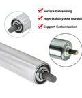 Heavy Duty 1 Pcs Galvanized Conveyor Roller For Industrial Assembly Line Transport Fits Various Systems With Four Diameter Sizes To Stop Rust And Keep Your Production Rolling Smoothly Without Any Fuss close-up view showing surface and bearing details.