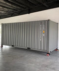 Shipping container on Set of 4 Heavy Duty Shipping Container Dual Caster Wheels With 6,250 Lbs Capacity Per Caster, Corrosion-Resistant Galvanized Steel Construction, Easy On Off Install, Perfect For Moving Containers In Tight Spaces.