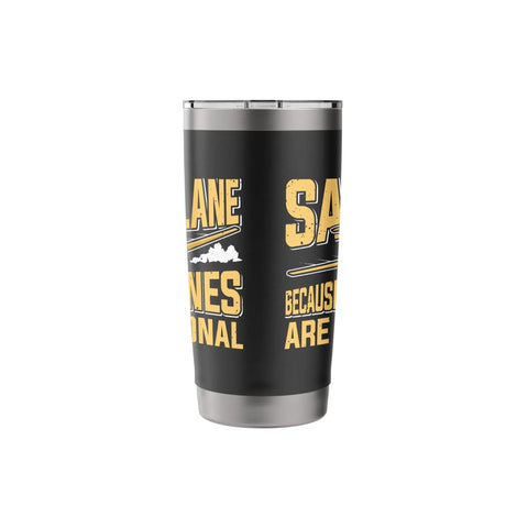 Soaring Sailplane Pilot Glider Enthusiast Stainless Steel Insulated Tumbler with yellow text for aviation fans