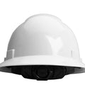 Job Site Ready Full Brim Vented Hard Hat with 6 Point Ratchet System, OSHA Compliant, ANSI Z89.1, HDPE Shell, Front View