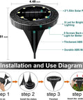 Warm White Solar Disk Lights Dope 12 Pack Outdoor LED Garden Pathway Lighting Waterproof For Landscape Patio Yard Walkway Lawn Driveway Easy Install And Low Maintenance