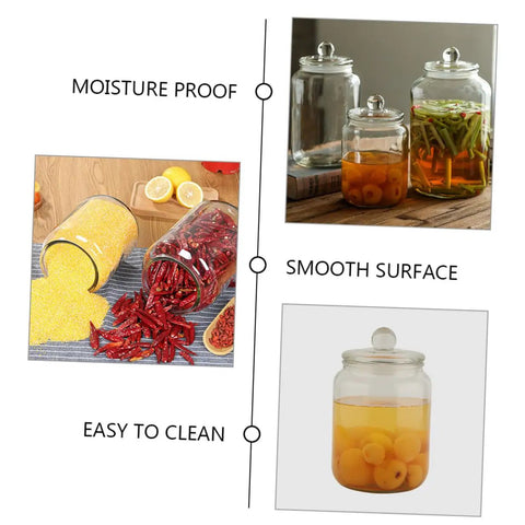 Level Up Your Pantry Setup With These Hella Tough 2 Liter Airtight Glass Tea Canisters And Food Storage Jar Set showing moisture-proof glass jars with contents.