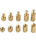 300 Pcs Brass M3 Copper Pillar Stand Off Kit With Hex Column Spacers And Threaded Screws And Nuts Fastener Set For Electronics DIY Projects Durable Hardware And Reliable Fit brass hex spacers and standoffs