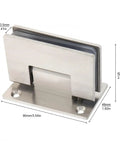 Heavy Duty Stainless Steel Glass Door Hinges 2 Pack with dimensions for Cabinets and Showcases No Fuss Install Smooth Operation Rust Proof
