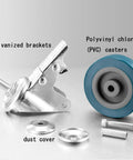 Heavy Duty Swivel Caster Wheels With Locking Brakes Set Of Four Threaded Stem Quiet Rubber Units For Carts And Furniture parts including brackets and wheels