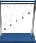 Forced Vibration And Resonance Demonstrator For Physics Lab Kit showing pendulum equipment with spherical balls on a blue frame.