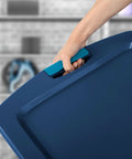 Heavy Duty Clear Plastic Storage Bins Twelve Pack with solid grip handle for convenient carrying