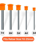 Orange Mushroom Rebar Caps Set For T Posts, 60 Pack Safety End Covers on rebars, fits sizes 3 to 7, PP material, preventing injuries