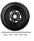 Black wheel from 8 Pack Inline Skate Replacement Wheels 68mm To 80mm With 24mm Width 85A Formula, showing multiple size options.