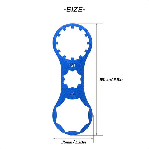 Front Fork Cap Wrench For SR Suntour XCM XCR XCT RST Suspension Forks Universal Fit, blue aluminum, 99mm x 35mm size