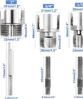 Premium 3-Piece Integrated PVC Pipe Threading Tool Set With Carbon Steel Build shows 1-inch, 3/4-inch, and 1/2-inch threaders.
