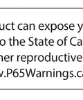 Warning label for 44 Series Rosin Core Solder Wire 21 AWG Sn60 Pb40 with California Proposition 65 notice about lead exposure.