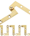 360 Degree Rotating Pivot Hinge Set For Concealed And Secret Doors Seamless Swivel Frame Hardware For Cabinets Windows French Doors With No Sweat Setup And Smooth Glide Action brass pivot hinges showing different angles and sizes.