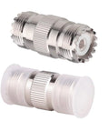 2 Pack UHF Female To Female Coax Connector Adapters For PL259 And SO239 Compatibility 50 Ohm Brass Nickel Plated With PTFE Insulator