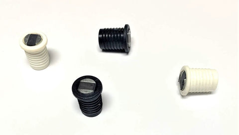 Premium Mortise Round Magnetic Catch In Black 10 Pack For Cabinets With Rock Solid 22 Pounds Holding Power Heavy Duty Steel Build Easy Install Smooth Snap Shut Action, showing black and white catch parts.