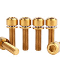 Top Shelf Titanium Hex Screws with Stigma Chamfer Heads plus Washers M5x18mm for Bicycle Stem Parts Cycling Upgrade Gold Pack of 6