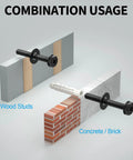 Illustration of TV Wall Mount Hardware Kit with M7 lag bolts in wood stud and brick wall, showing secure mounting options.