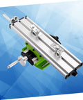 Rock Solid Mini Milling Machine Worktable With Slick Compound Drill Slide Table And Heavy Duty Multifunction Vise Fixture For Bench Drill X Y Axis Precision top view of aluminum drill slide table with hand wheels