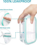 Hand holding one container from 8 Pack Glass Food Storage Containers With Airtight Lids For Meal Prep And Leftovers