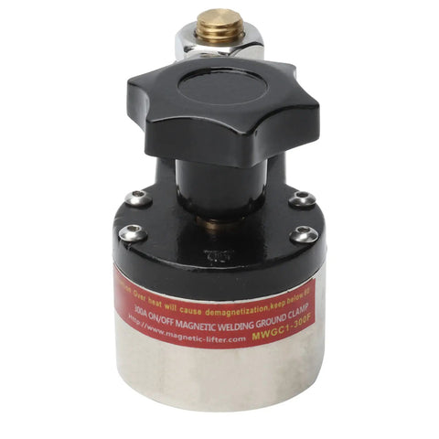 Top Tier Magnetic Welding Ground Clamp With Heavy Duty Double Layer Insulation And Secure On Off Switch for stable conduction, showing details of clamp design.