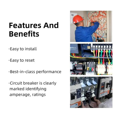 Features and installation of 100 Amp Two Pole Circuit Breaker For 120 And 240 Volt AC Systems with Plug In Mount 10KA