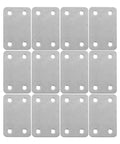 Built Tough Heavy Duty Stainless Steel Flat Straight Brace Brackets 12 Pack with 5mm Hole Distance lying flat in a grid pattern.
