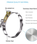 T Bolt Hose Clamp Set 58-65mm For 2 Inch Hoses Heavy Duty Stainless Steel Turbo Intercooler Kit with zinc-plated iron and steel band