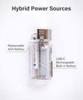 Rechargeable EDC Flashlight With USB C 700 Lumen Dope Keychain Light showing replaceable AAA battery and built-in battery