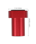Red aluminum piece from 8 Piece Aluminum Alloy Limit Cards For Workbench Non Slip Clamps With Quick Release Design, dimensions shown.