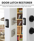 Two Pack Deadbolt Strike Plate With Backplate, 1 Inch By 2.25 Inch Round Corner Door Strike Plate in Matte Black