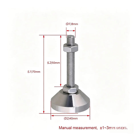 Heavy Duty Adjustable Furniture Feet Set, 4 Stainless Steel M8x50mm Legs With Silent, Wear-Resistant Pads For Machines, Tables