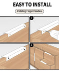 Installation steps for Five Pack Black Hidden Drawer Cabinet Handles Aluminum Alloy Arc Edge Pull Back Mount Concealed Hardware